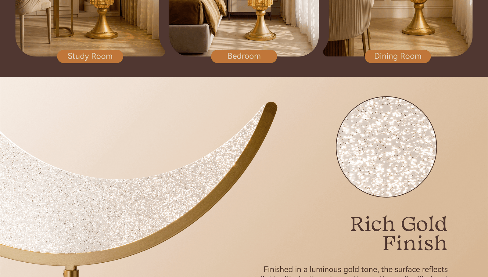 Hilal Auric Crescent Heritage Floor Lamp