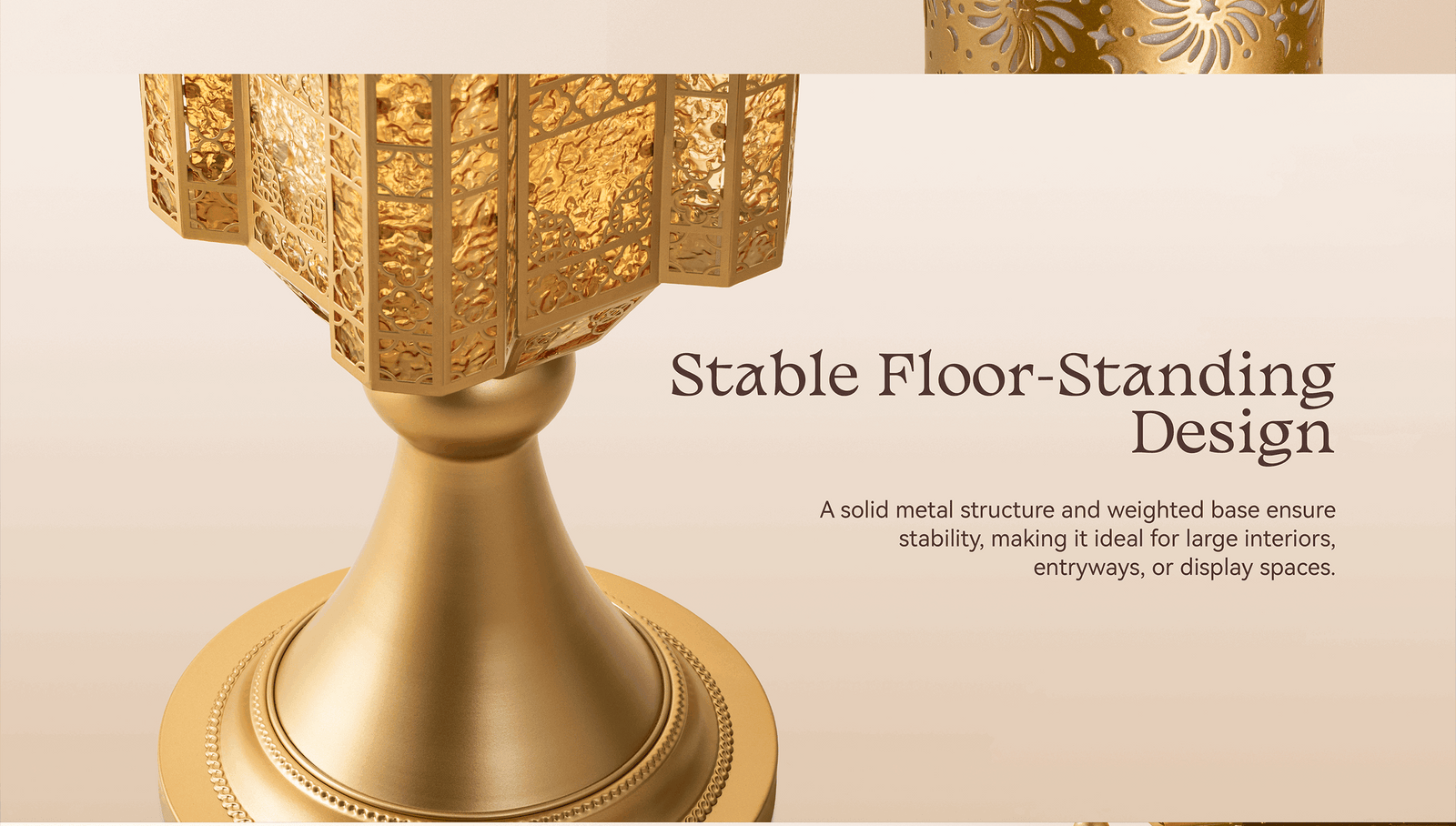 Hilal Auric Crescent Heritage Floor Lamp