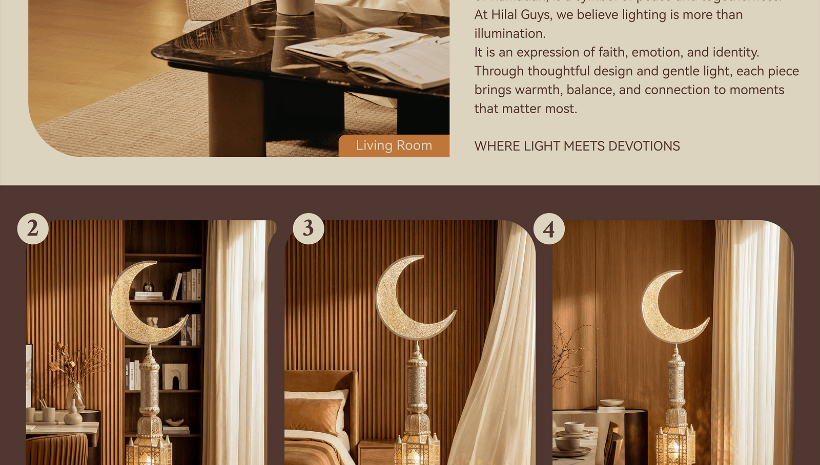 Hilal Pearl Crescent Heritage Floor Lamp