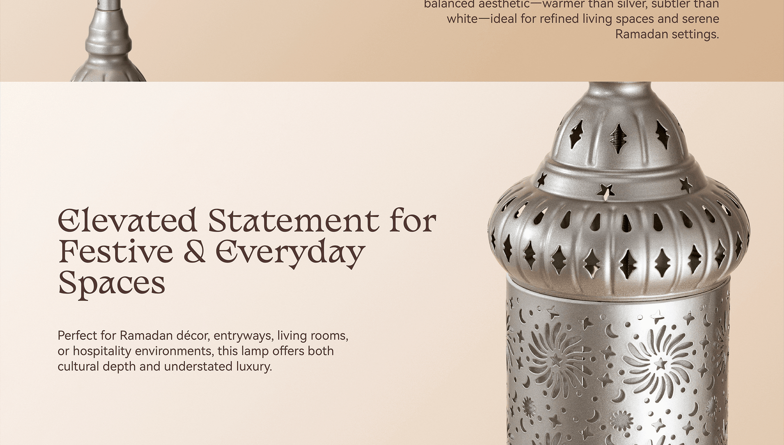 Hilal Pearl Crescent Heritage Floor Lamp