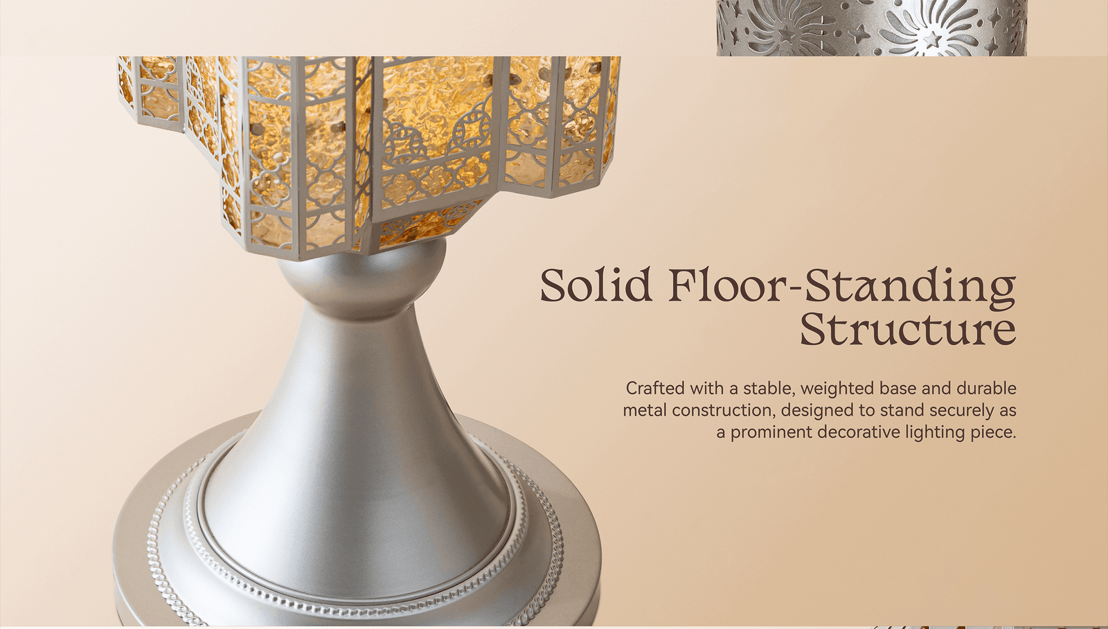 Hilal Pearl Crescent Heritage Floor Lamp