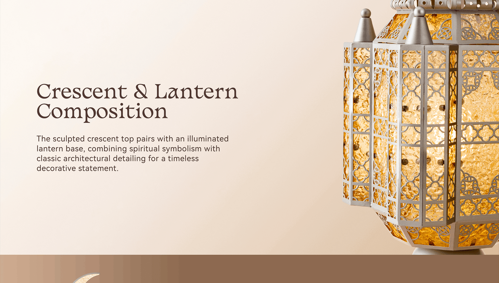Hilal Pearl Crescent Heritage Floor Lamp