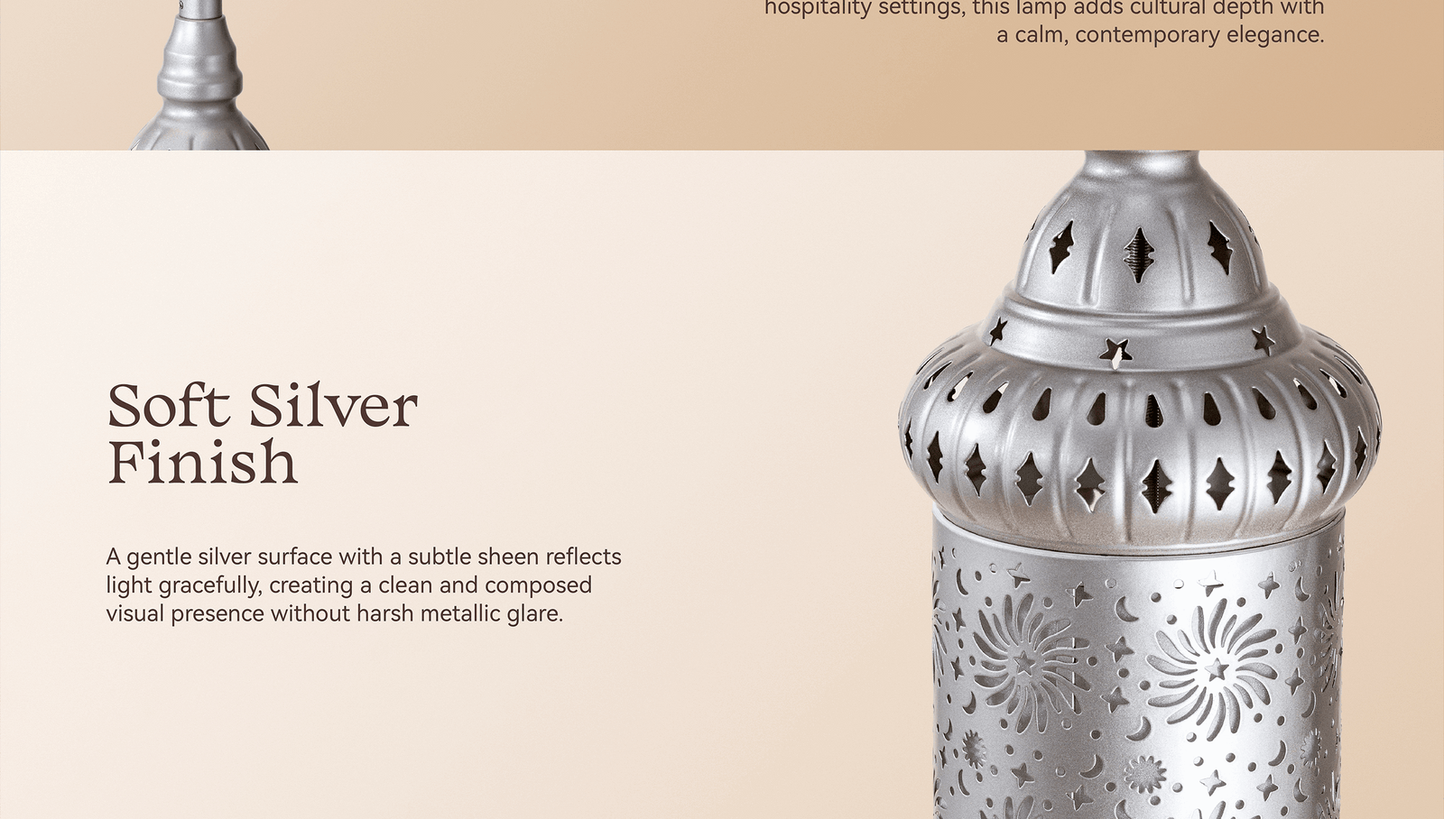 Hilal Silver Crescent Heritage Floor Lamp