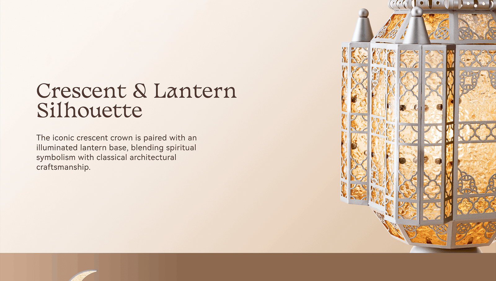 Hilal Silver Crescent Heritage Floor Lamp